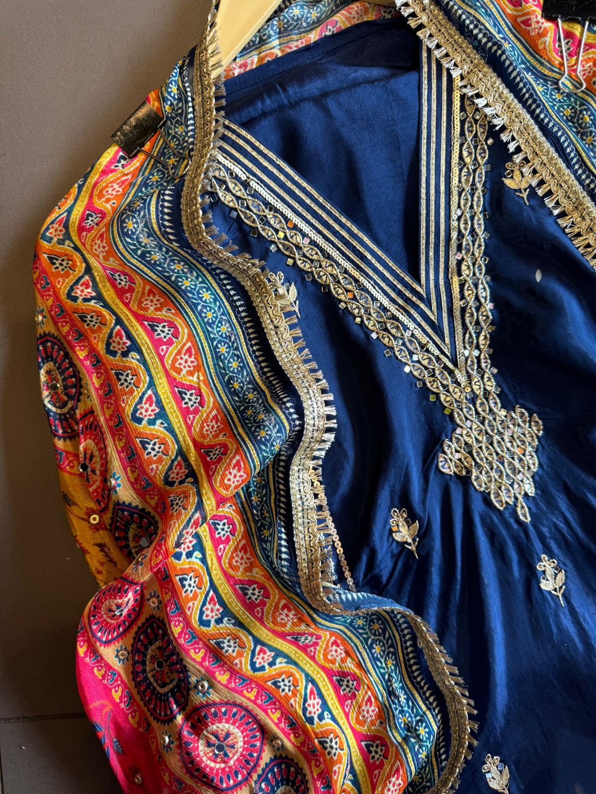 Pure mulberry silk Unstitched Shirt with designer Concept