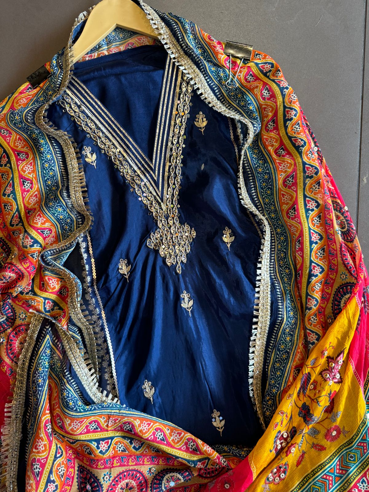 Pure mulberry silk Unstitched Shirt with designer Concept