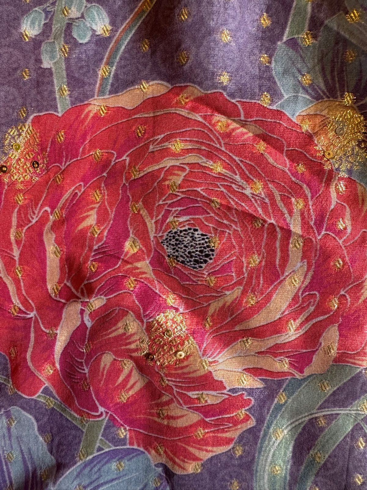 Organza full size zari bootie work dupatta with four sides banarsi border and tassels attached.