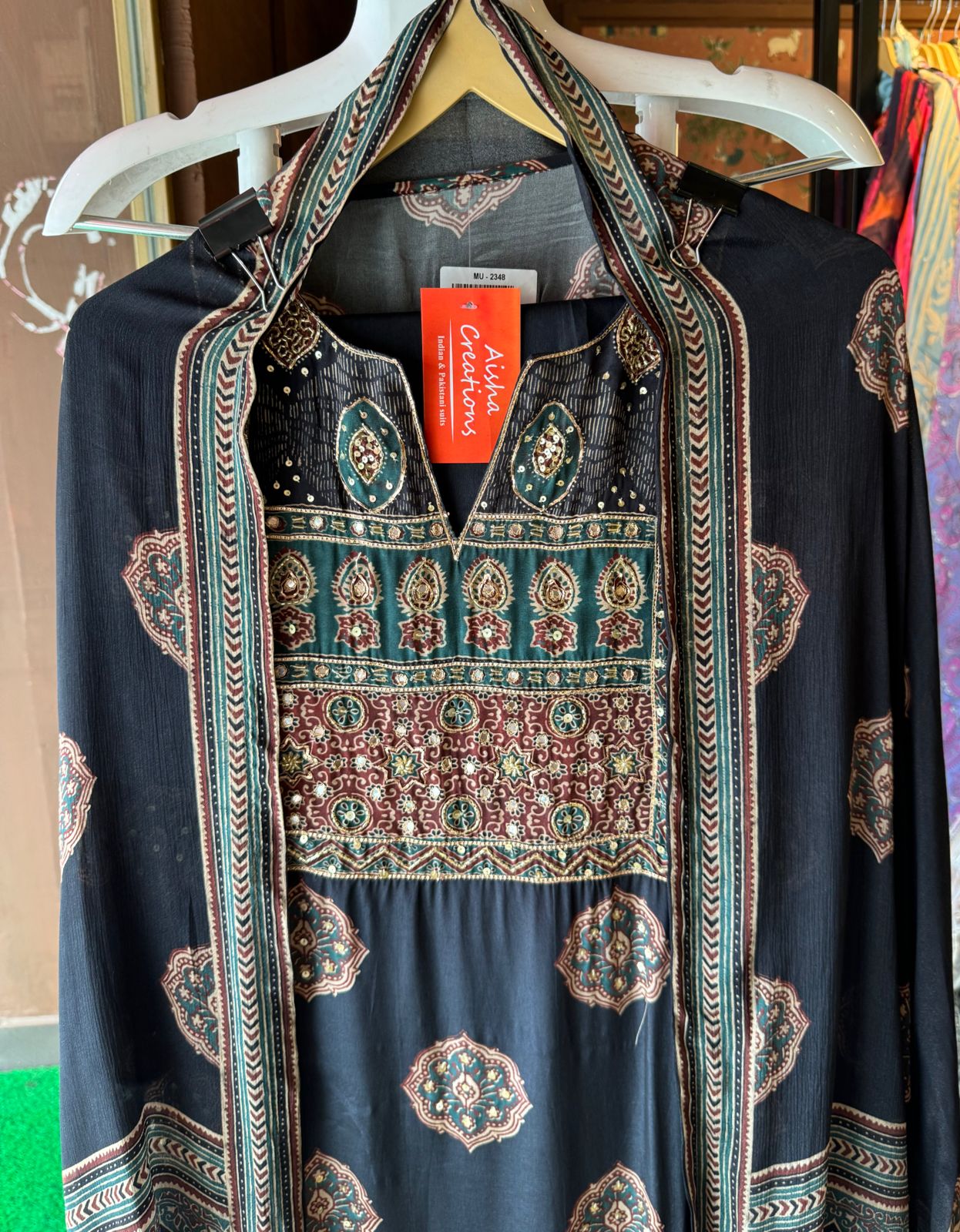 Digital block printed pure crepe shirt , Very soft and flowy fabric ,