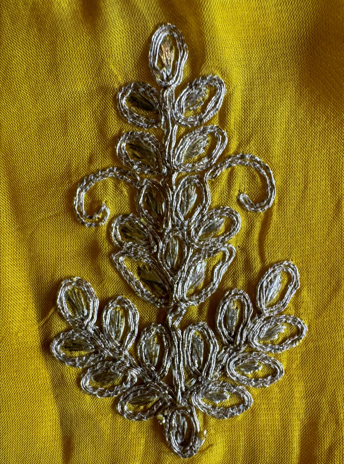 Soft organza Unstitched shirt with heavily embroidered zari bootas with leather gotta work