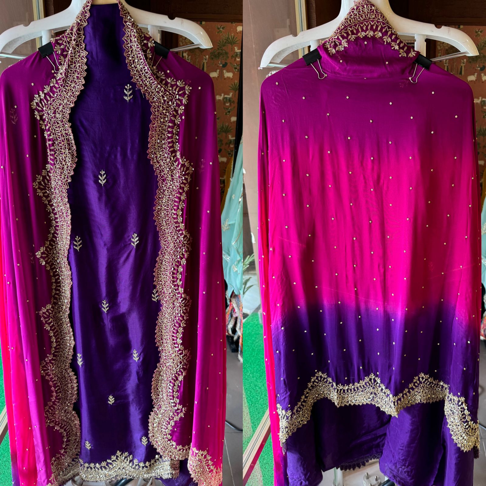 Beautiful pieces on PI Opada power, silk with handwork nalki booties