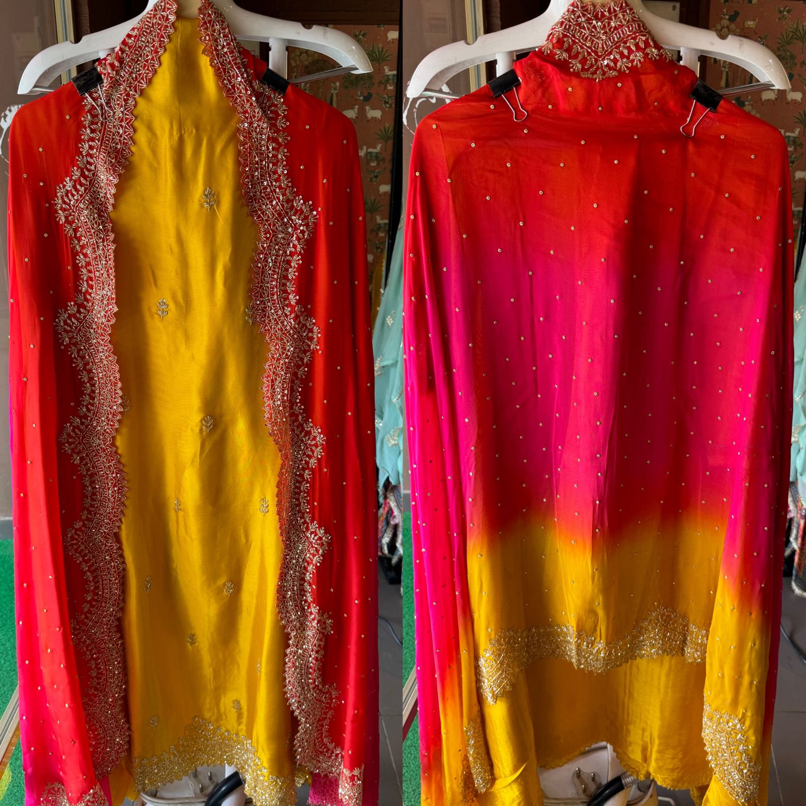 Beautiful pieces on PI Opada power, silk with handwork nalki booties