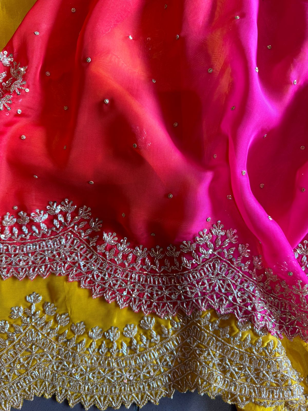 Beautiful pieces on PI Opada power, silk with handwork nalki booties