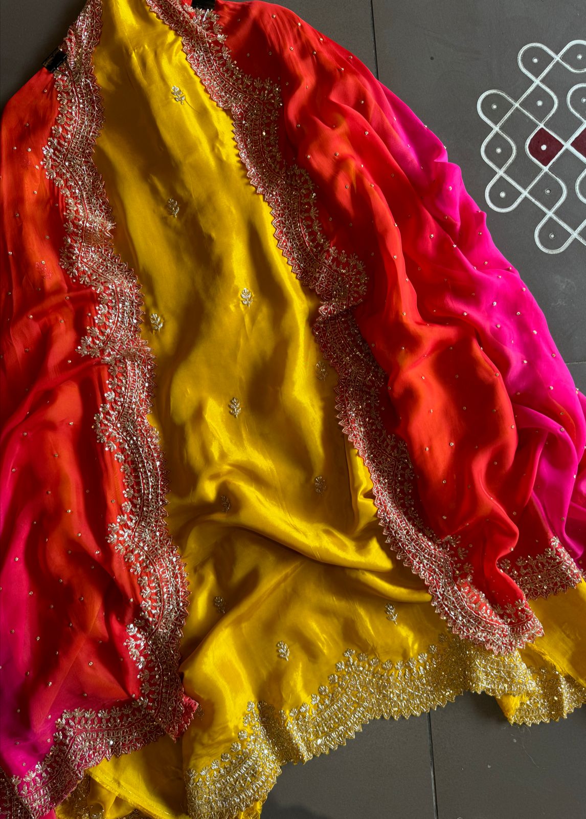 Beautiful pieces on PI Opada power, silk with handwork nalki booties