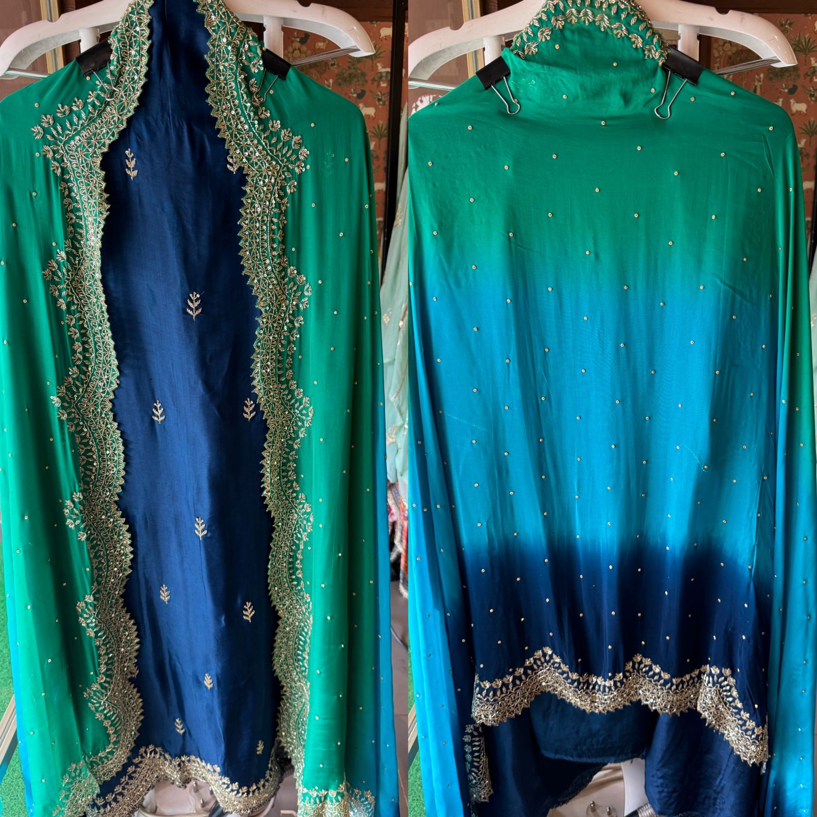 Beautiful pieces on PI Opada power, silk with handwork nalki booties