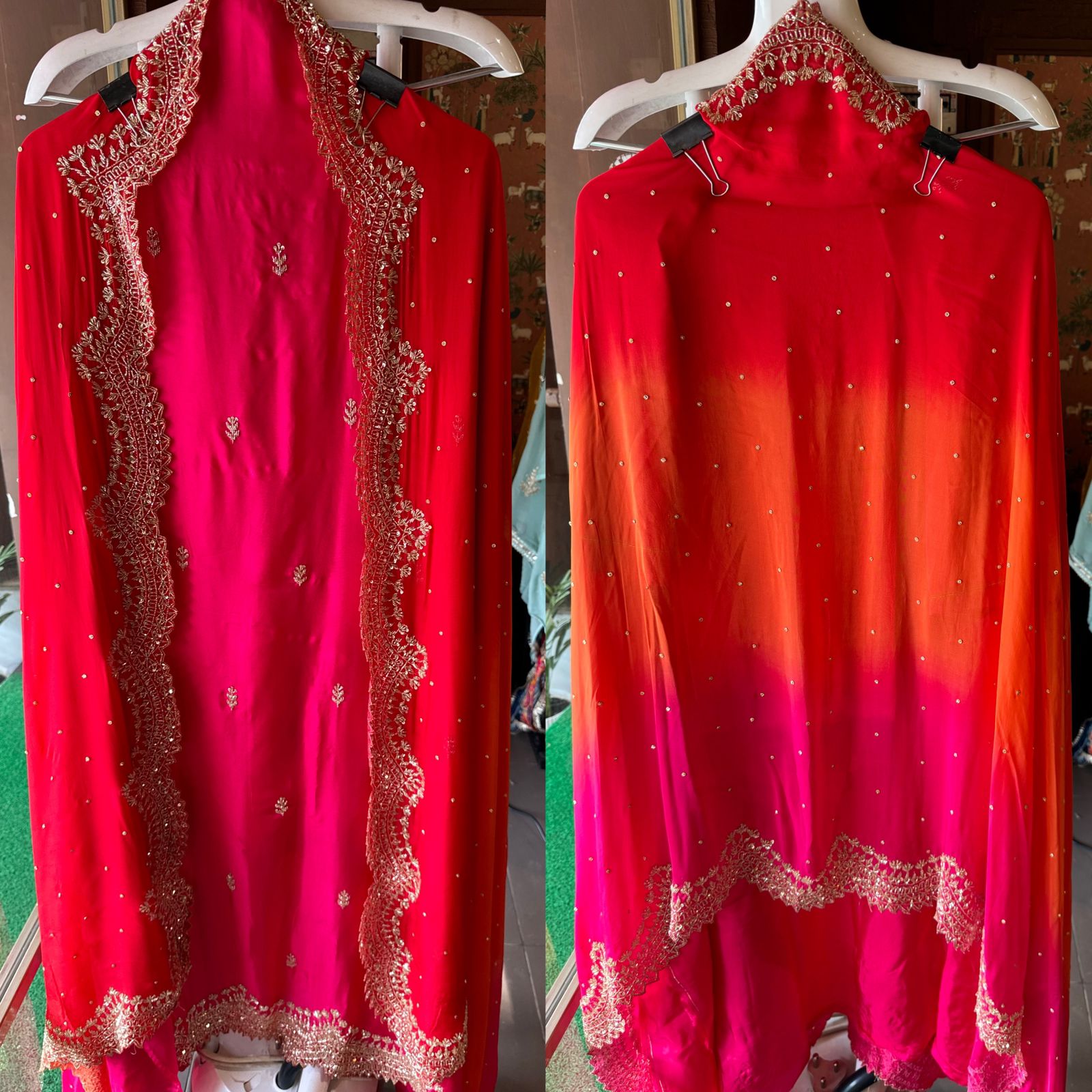 Beautiful pieces on PI Opada power, silk with handwork nalki booties