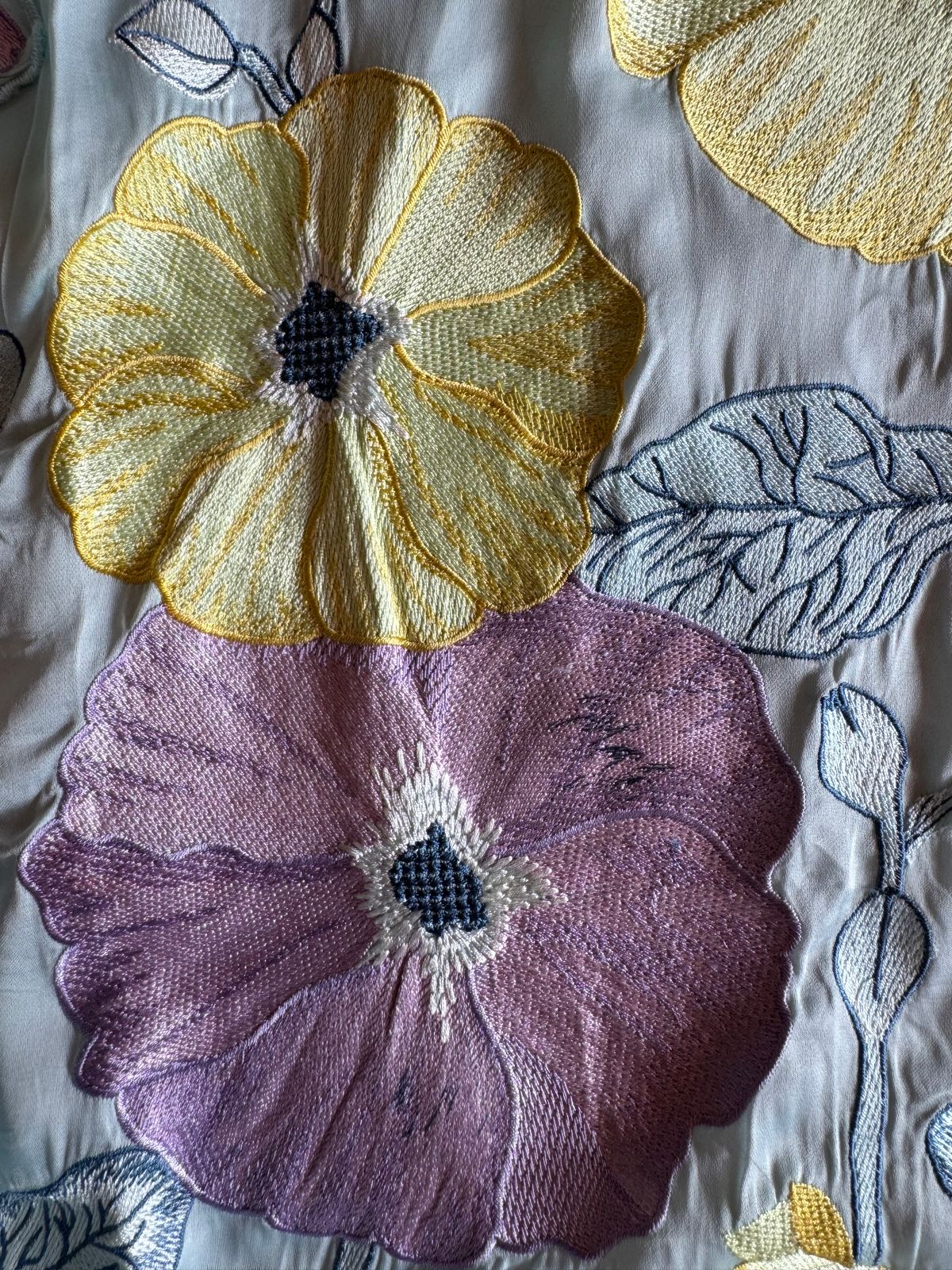 Soft organza silk Shirt (Unstitched) Shirt with thread embroidery done