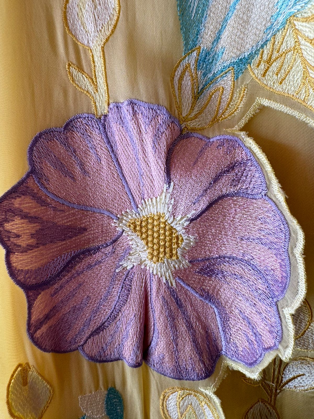 Soft organza silk Shirt (Unstitched) Shirt with thread embroidery done