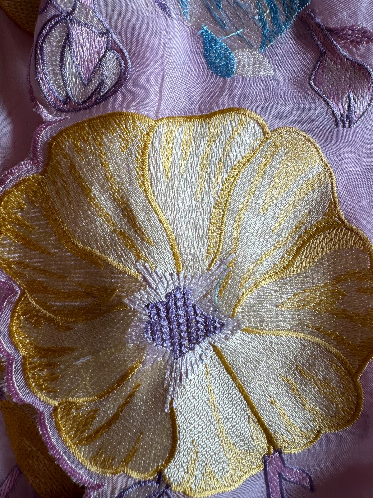 Soft organza silk Shirt (Unstitched) Shirt with thread embroidery done