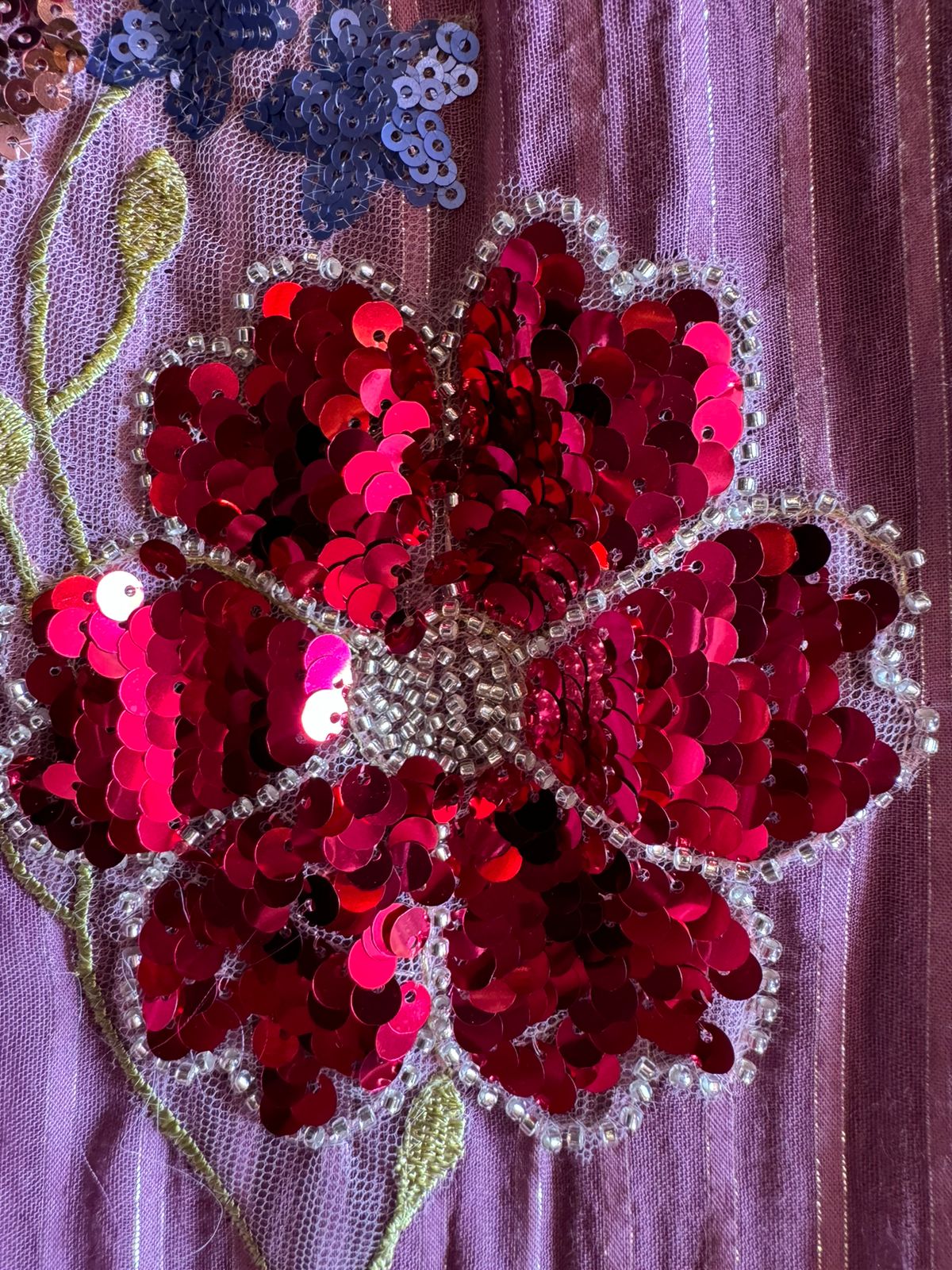 Organic cotton self base cotton shirt with rich crochet floral design ghera  Unstitched full size shirt