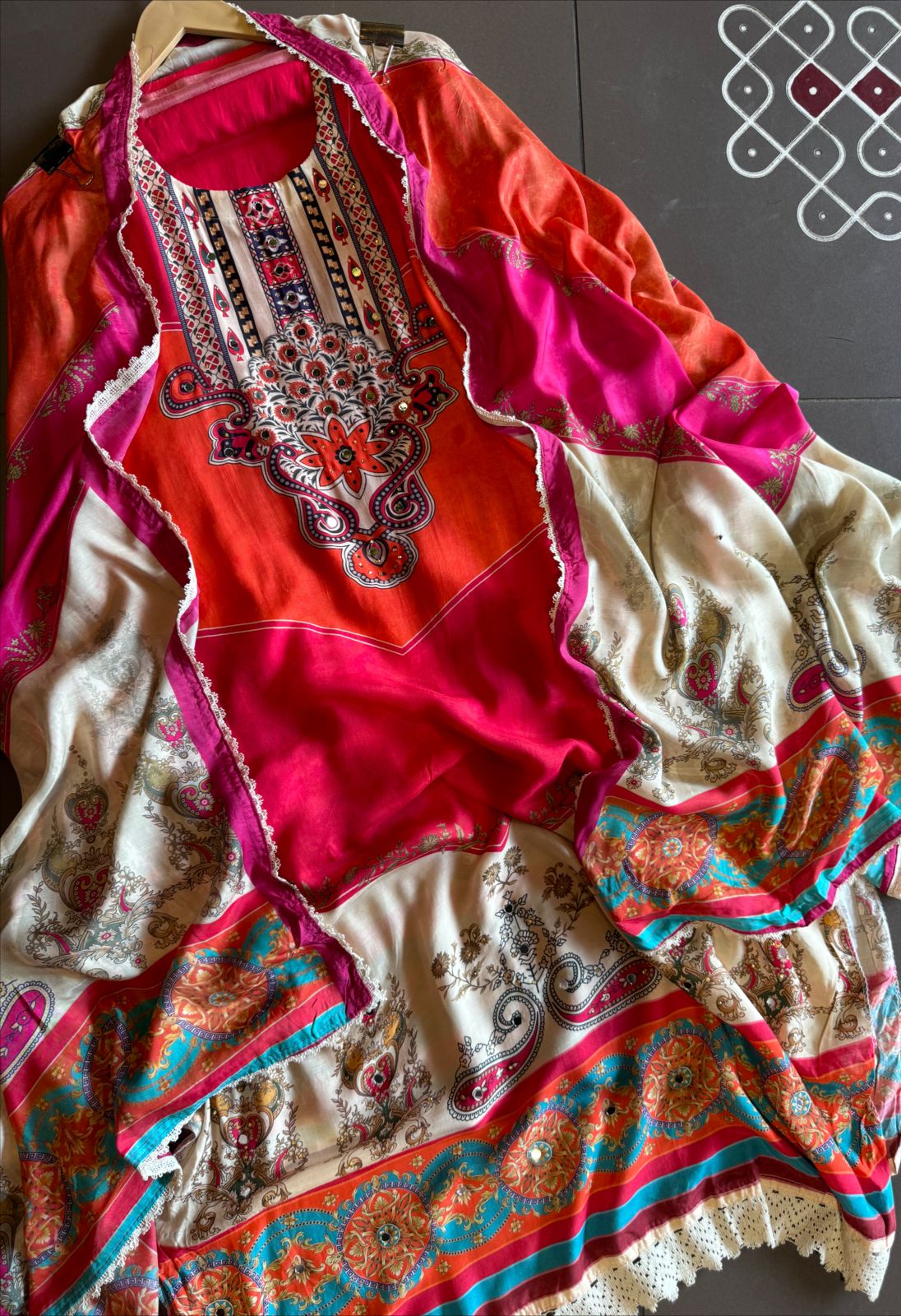 Pure muslin Digital Printed Shirt front and back (Semi stitched)