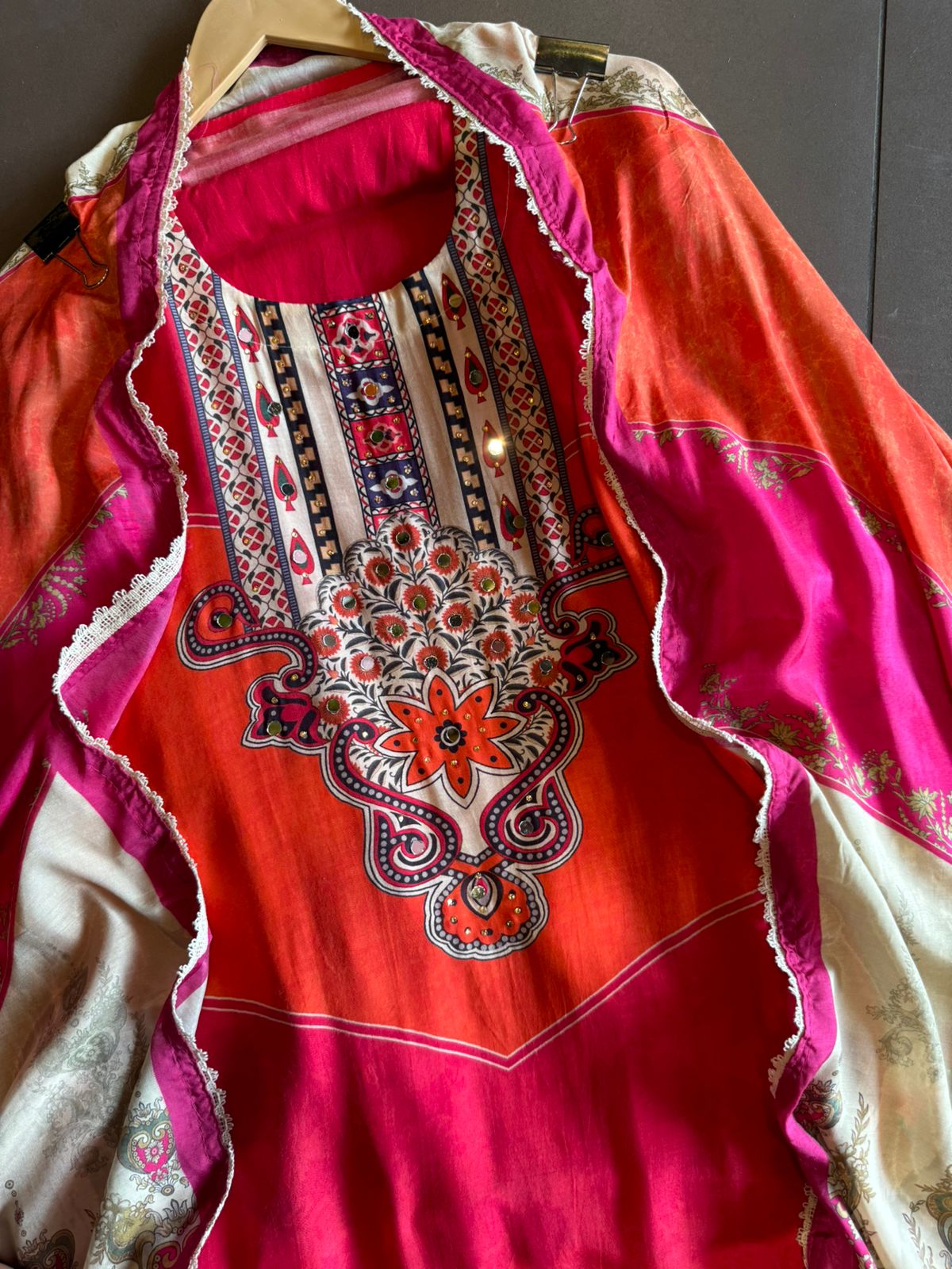 Pure muslin Digital Printed Shirt front and back (Semi stitched)