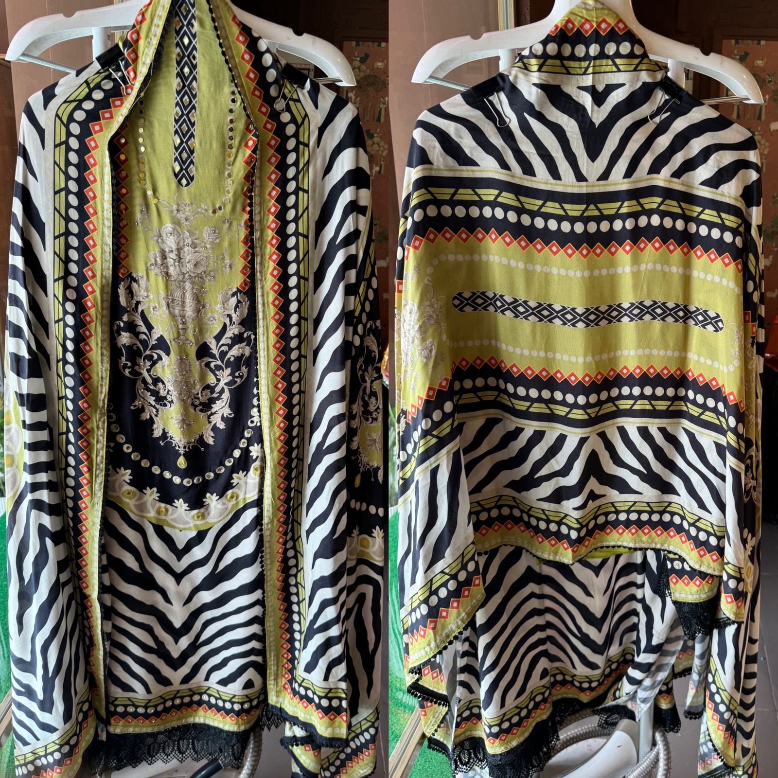 Pure muslin Digital Printed Shirt front and back (Semi stitched)