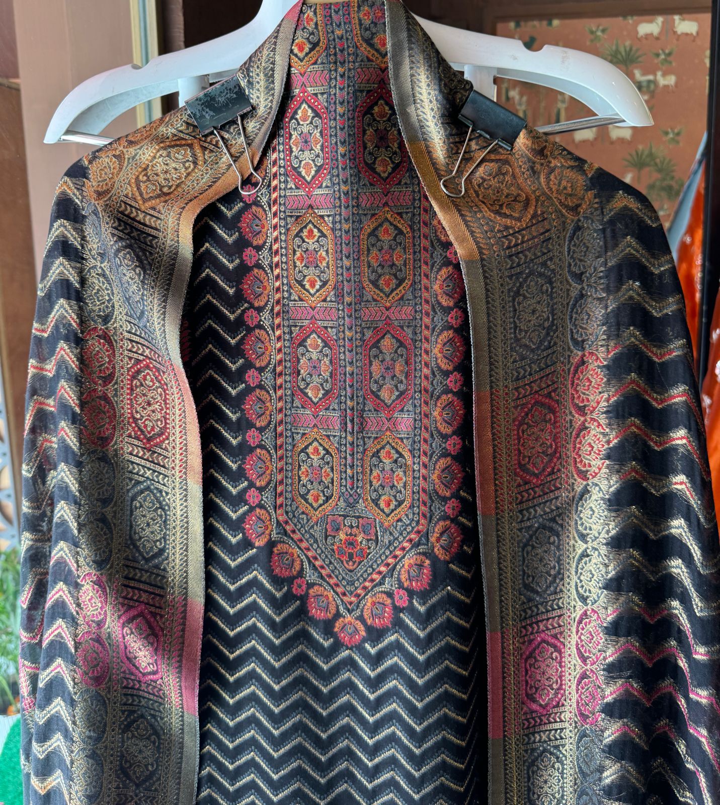 Pure jamdaani cotton Silk Suit pieces with beautiful Thread weavings all over the shirt front and back