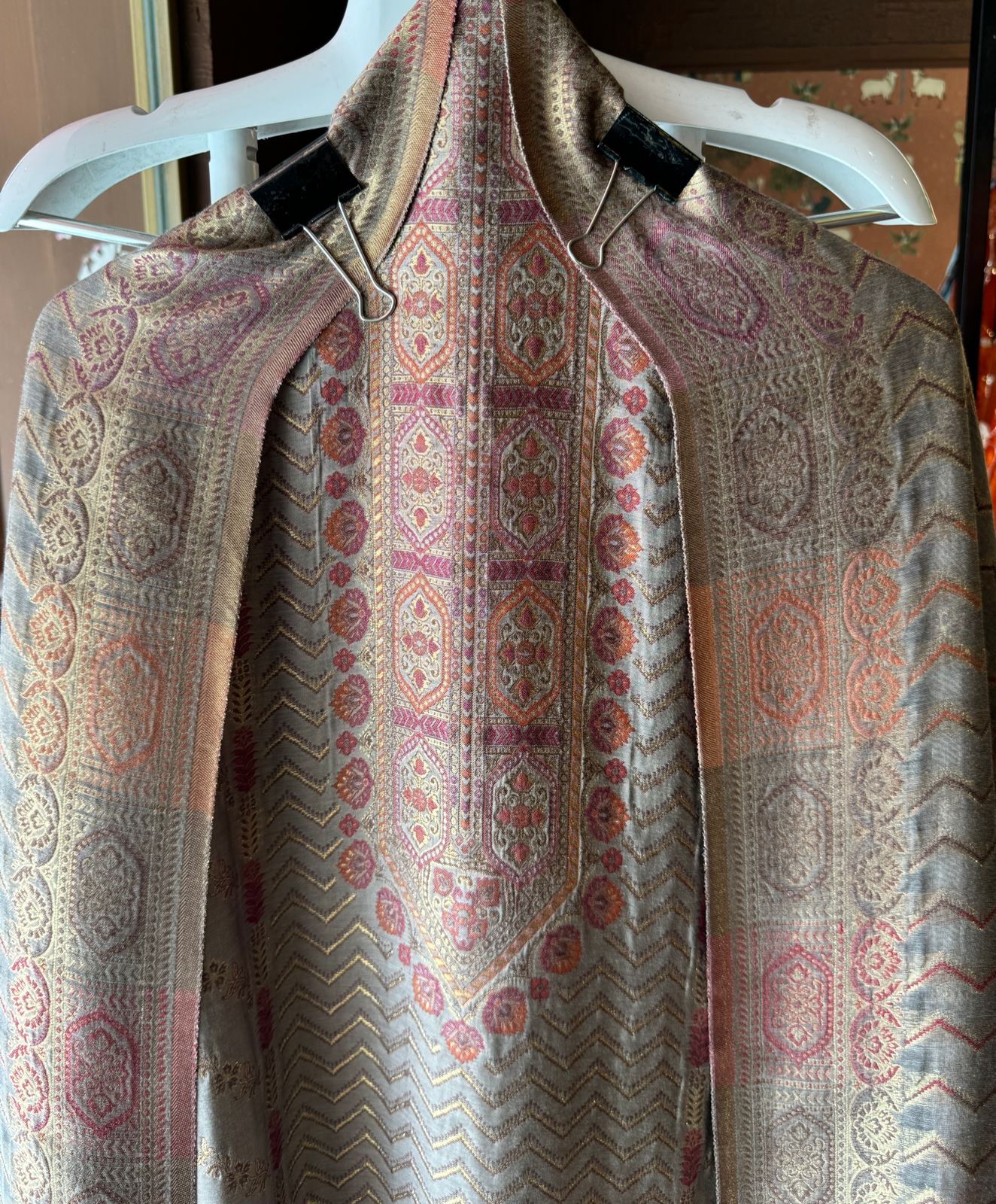 Pure jamdaani cotton Silk Suit pieces with beautiful Thread weavings all over the shirt front and back