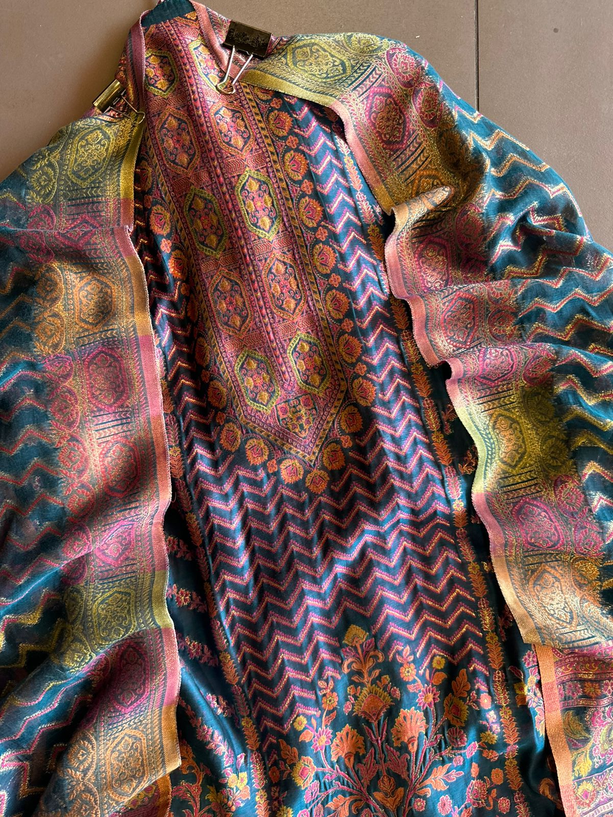 Pure jamdaani cotton Silk Suit pieces with beautiful Thread weavings all over the shirt front and back