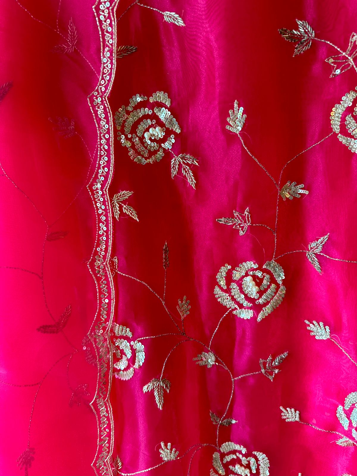 Pure Tissue Unstitched Kurta with Beautiful Embroidered jaal design