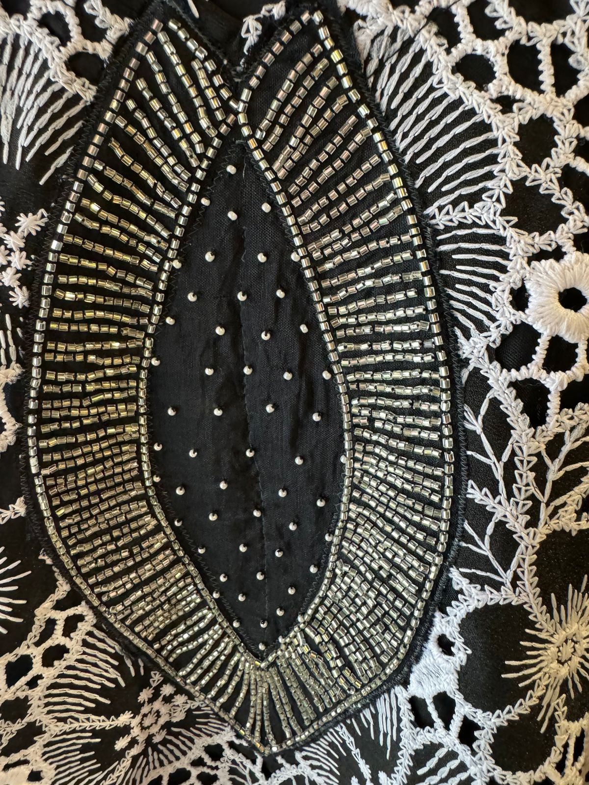 Crochia Cotton Floral Cutwork shirt with Linning , The base linning is Opada silk even the back has Linning attached.