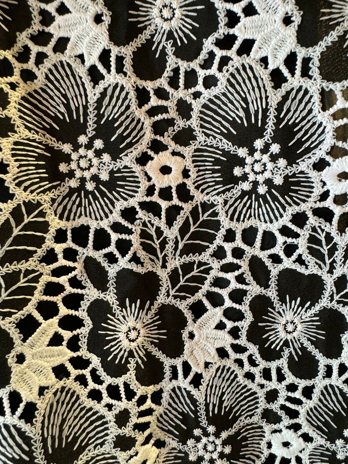 Crochia Cotton Floral Cutwork shirt with Linning , The base linning is Opada silk even the back has Linning attached.