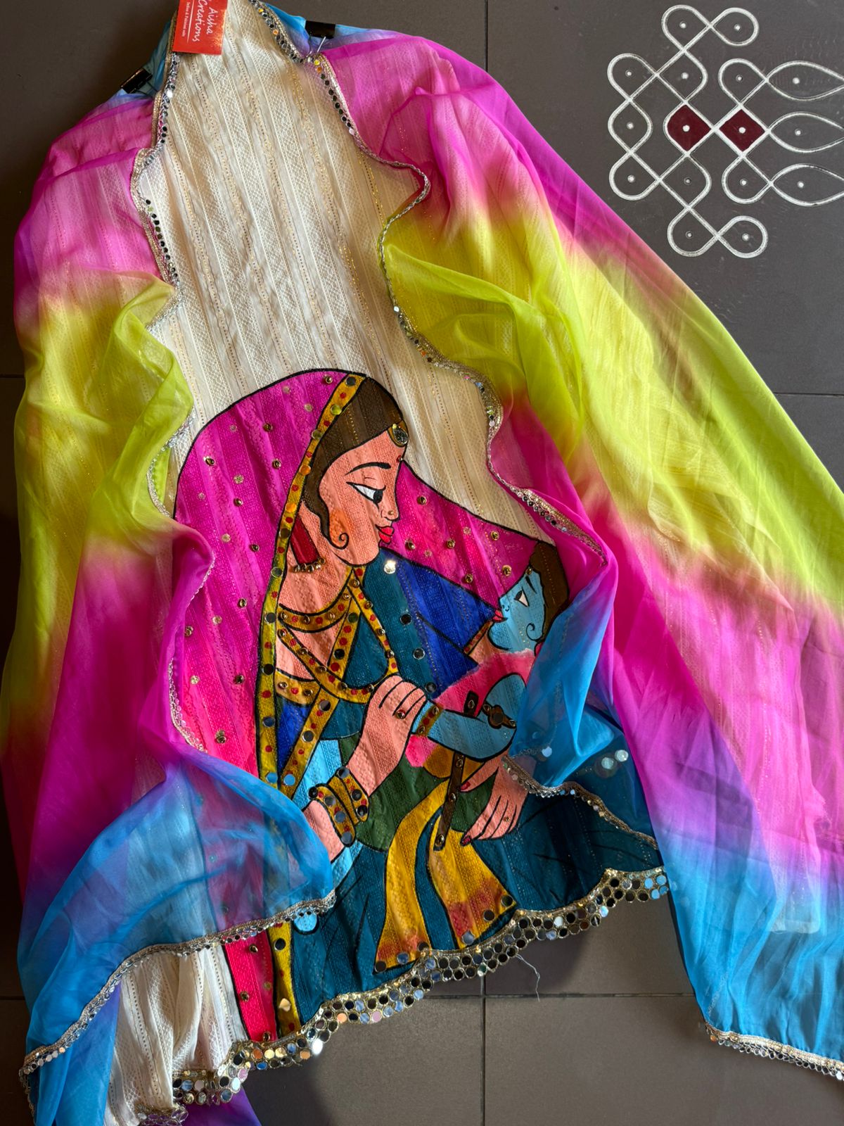 Beautiful Janmashtami Launch of Yashodha maiya Holding kanha ji on her laps.