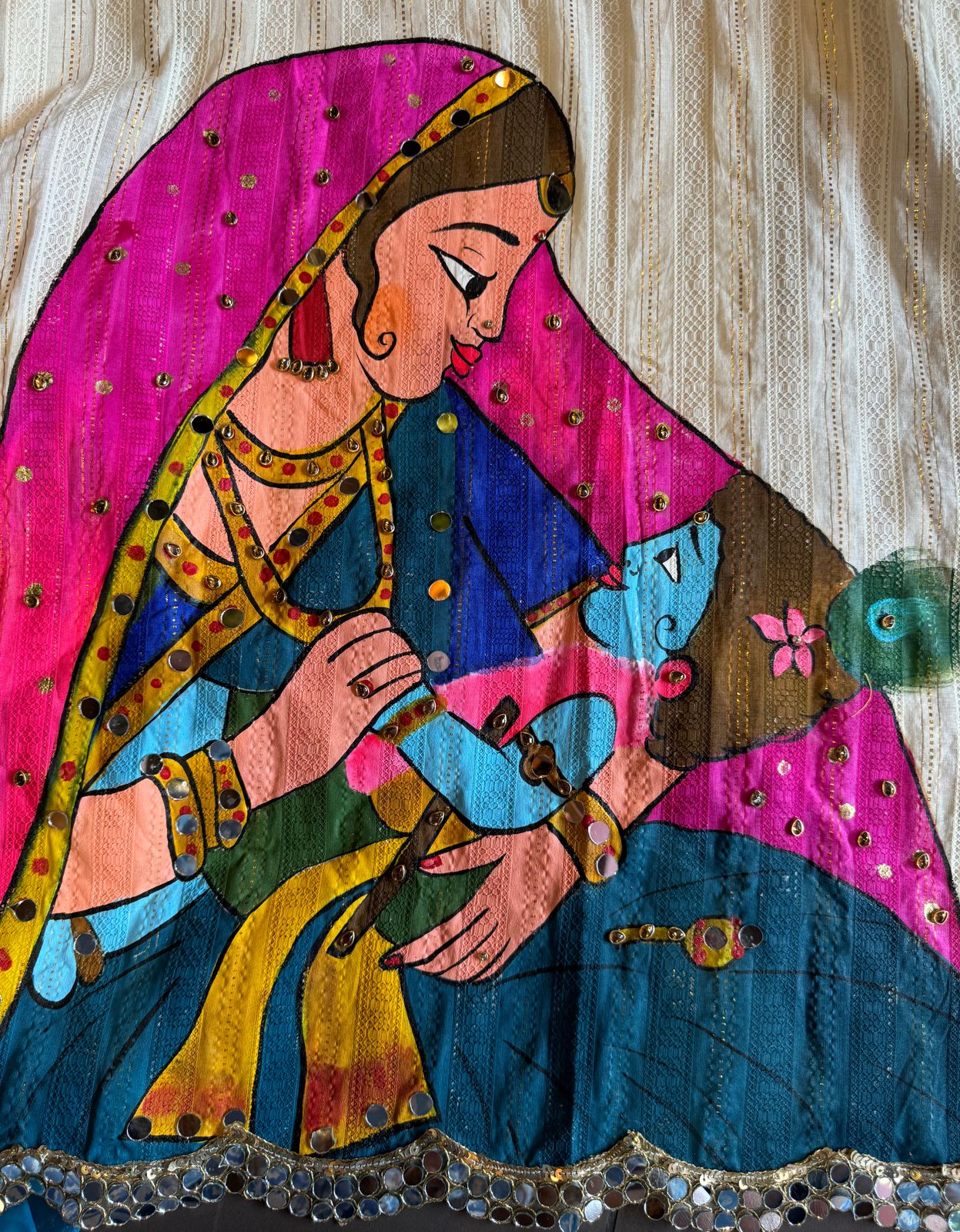 Beautiful Janmashtami Launch of Yashodha maiya Holding kanha ji on her laps.