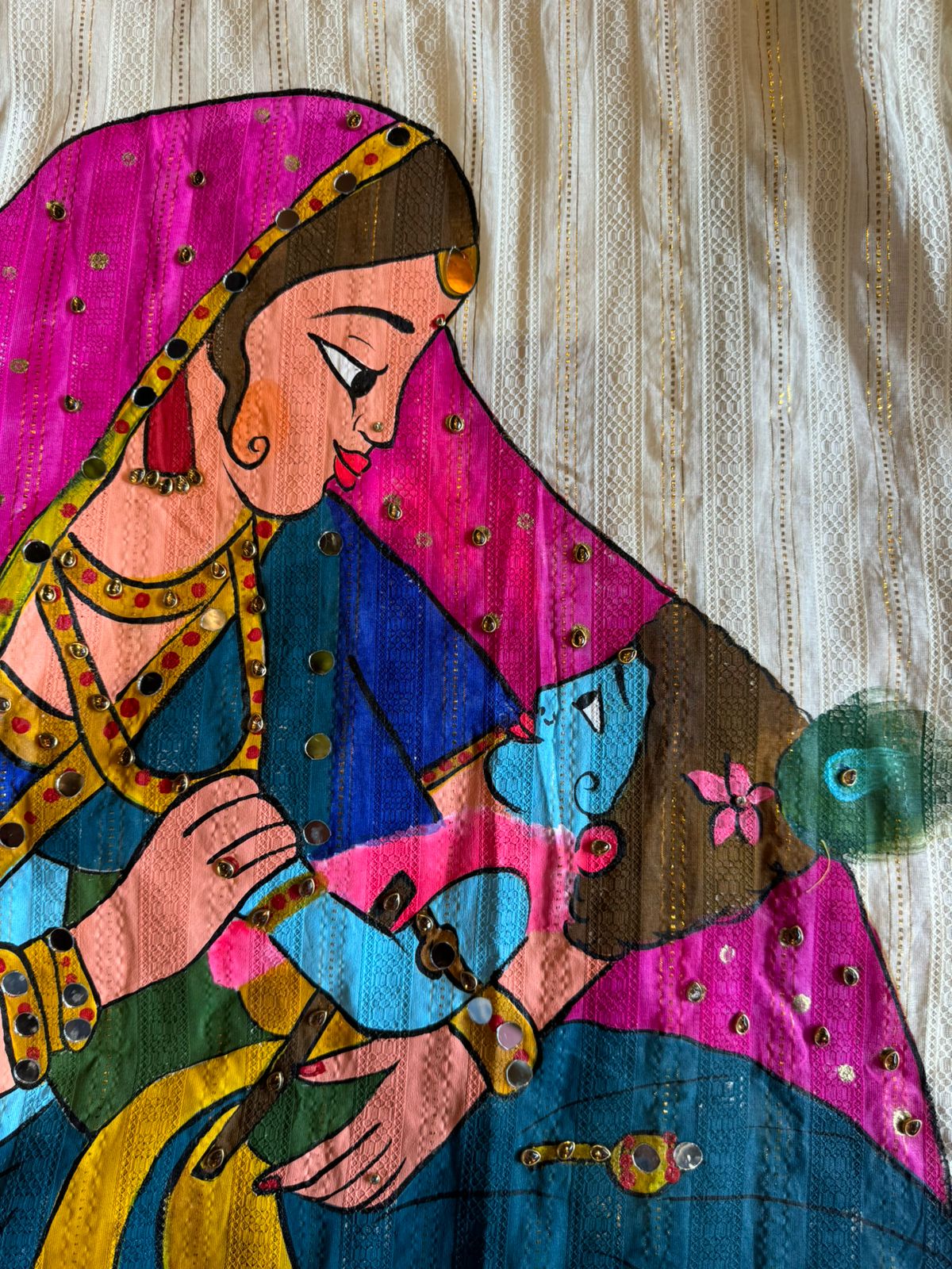 Beautiful Janmashtami Launch of Yashodha maiya Holding kanha ji on her laps.