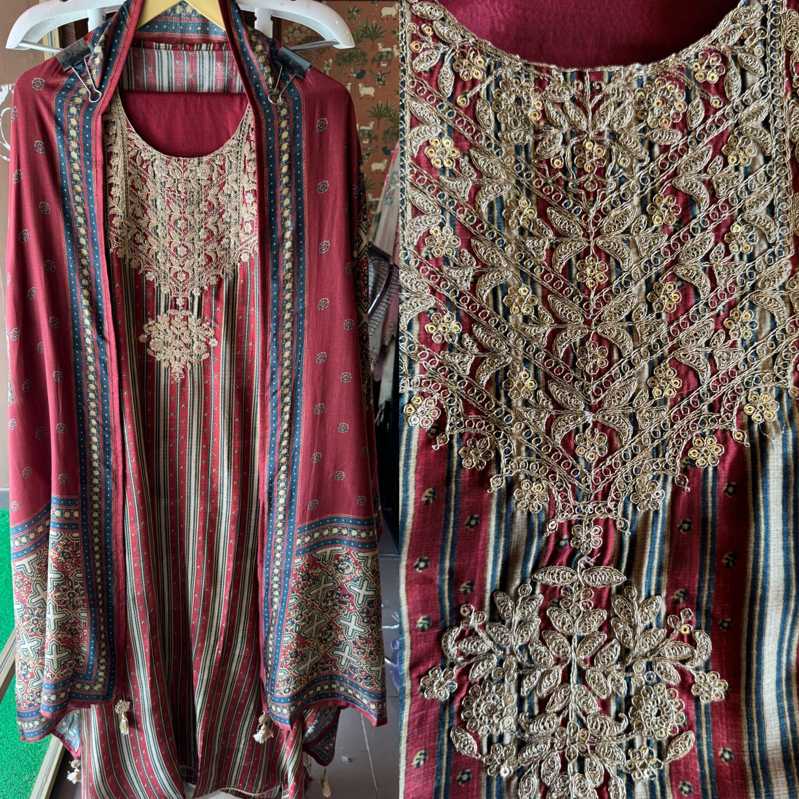 Shop our new launch this time of Maheshwari Silk with a Rich colour contrast