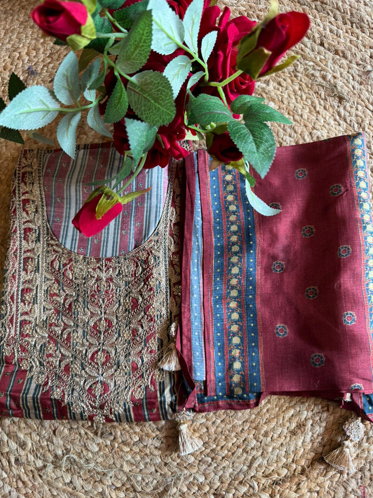 Shop our new launch this time of Maheshwari Silk with a Rich colour contrast