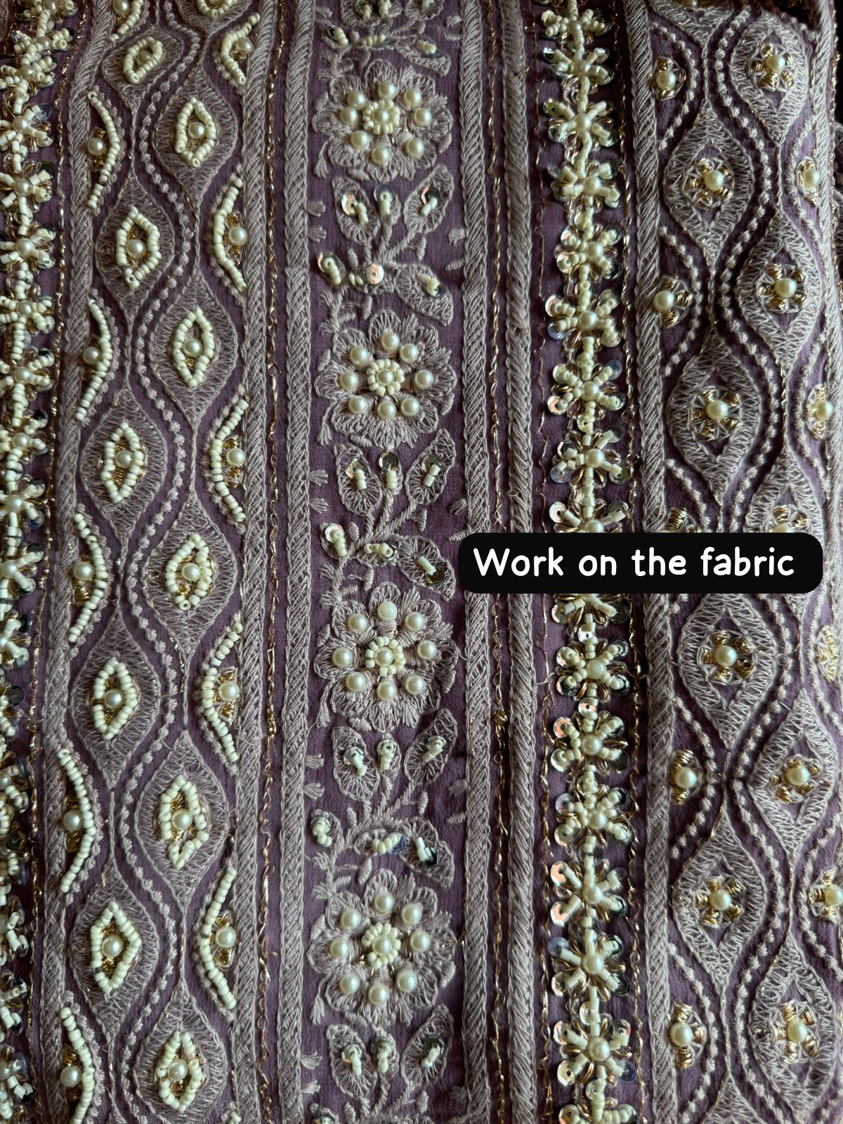 Pure Georgette Suits with Handwork done (Pearl work) with Pure chiffon embroidered Dupatta