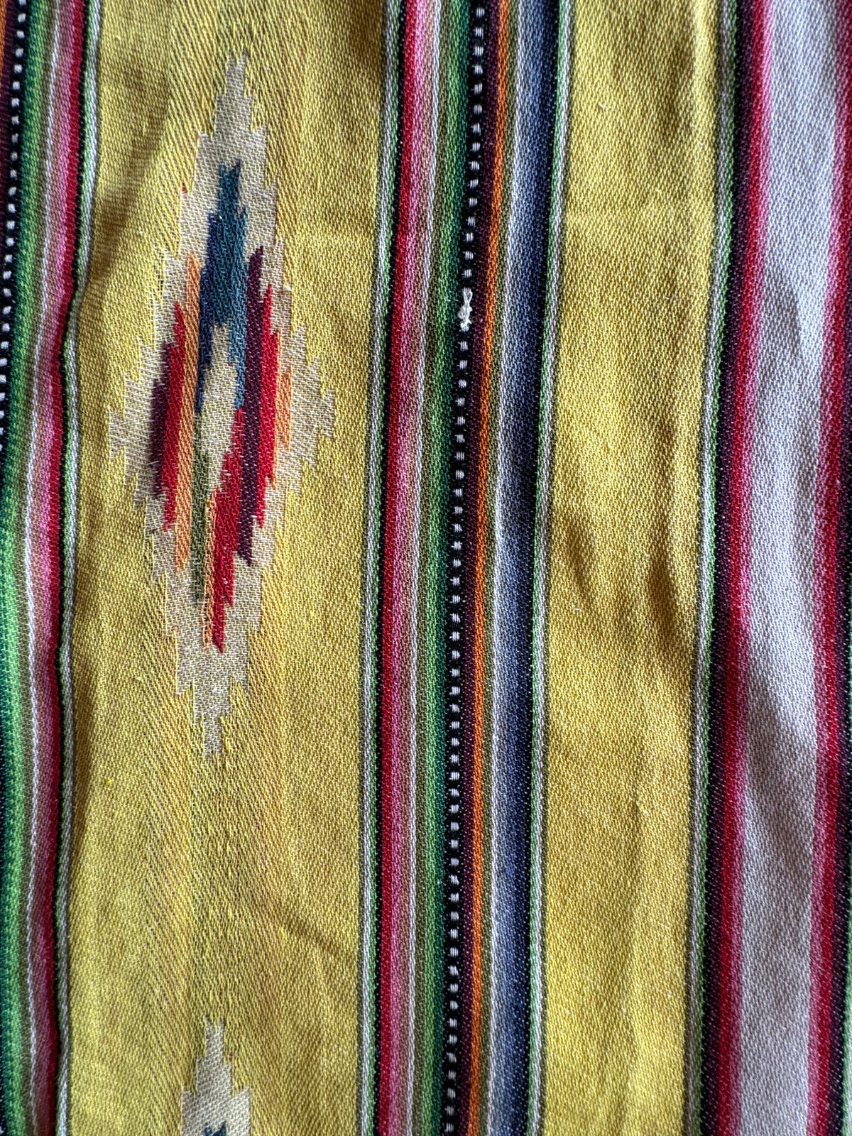 Handloom cotton Ikkat printed designer COORD set with jute lace , Coloured mirror lace , Kaudi lace on the neckline , Beautiful Neckwork