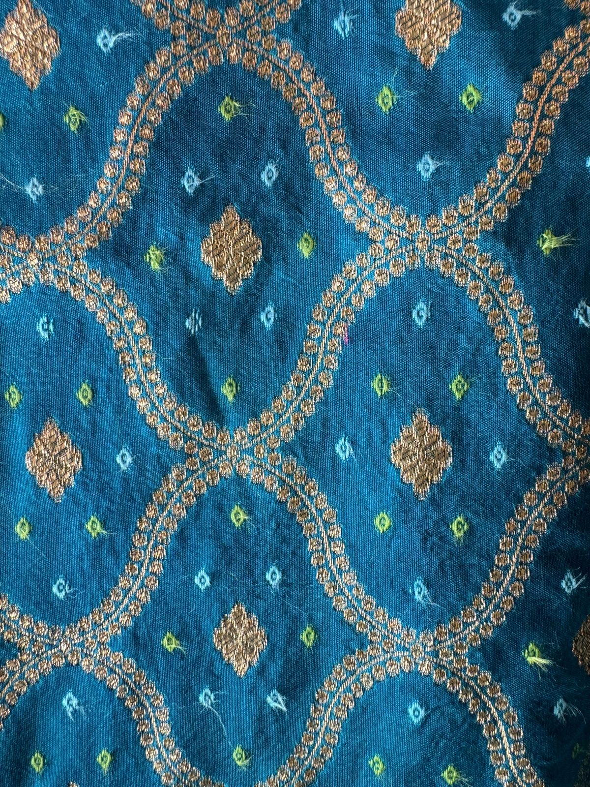 Pure Silk Unstitched Shirt with Beautiful Dori Neckwork with sequence and zari detailings as well