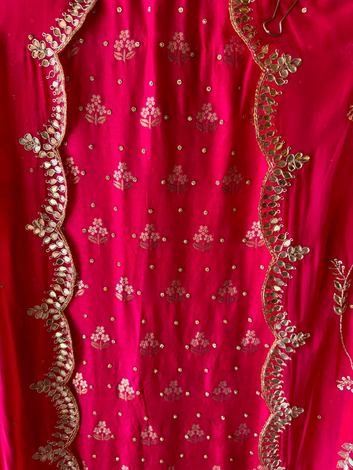 Pure banarsi Silk Shirt with booties overall The shirt front with Swarovski highlighting