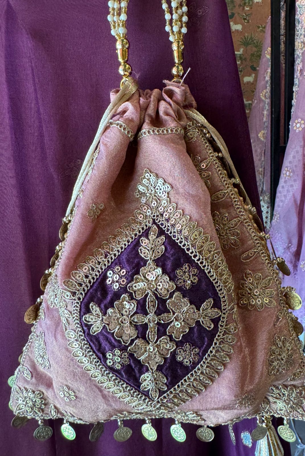 Pure 100% soft  tissue Unstitched shirt with zari & Sequence Embroidery done