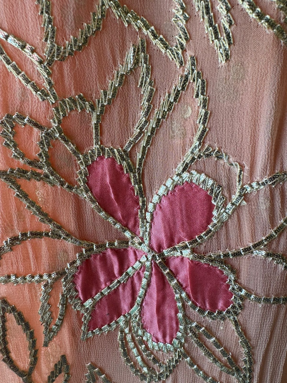 Pure Georgette Shirt with heavily embroidered booties