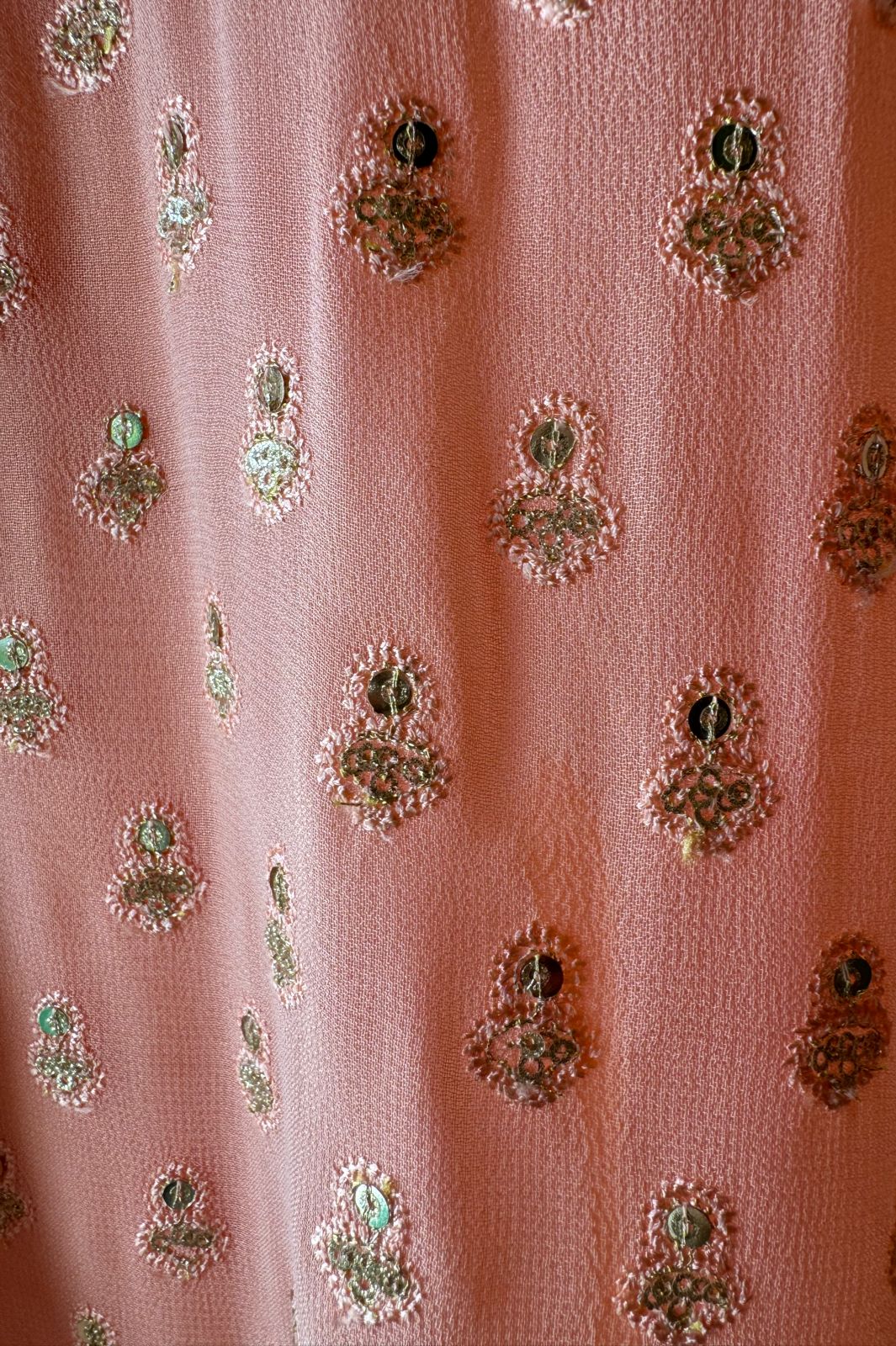 Pure Georgette Shirt with heavily embroidered booties