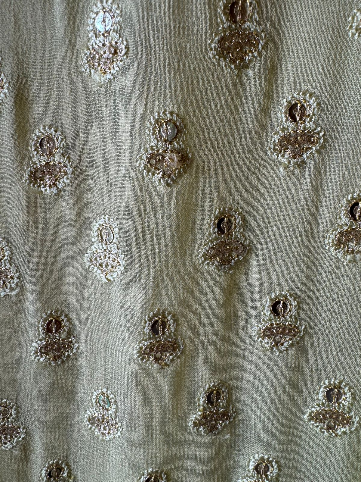 Pure Georgette Shirt with heavily embroidered booties