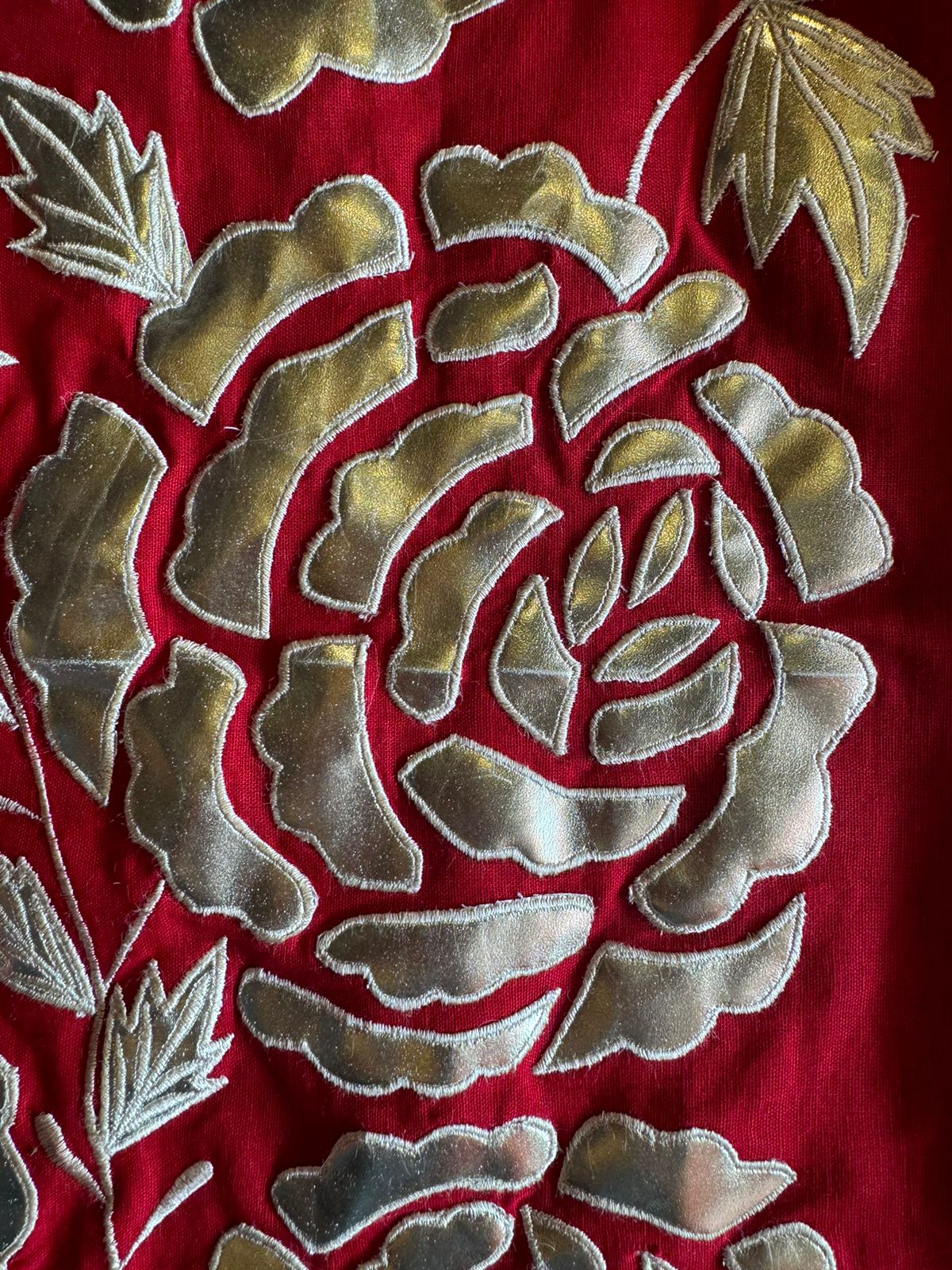 Pure cotton linen COORD set with floral leather