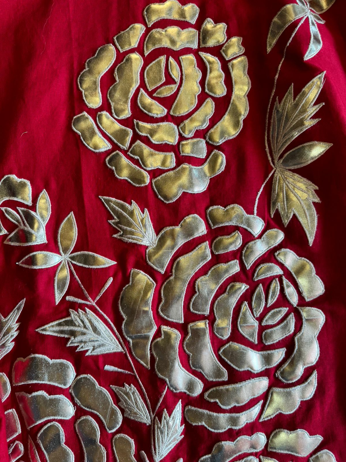 Pure cotton linen COORD set with floral leather