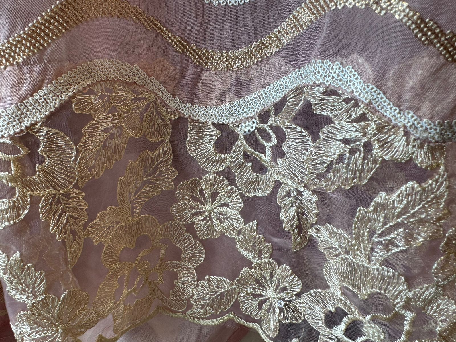 Soft organza Unstitched shirt with thread