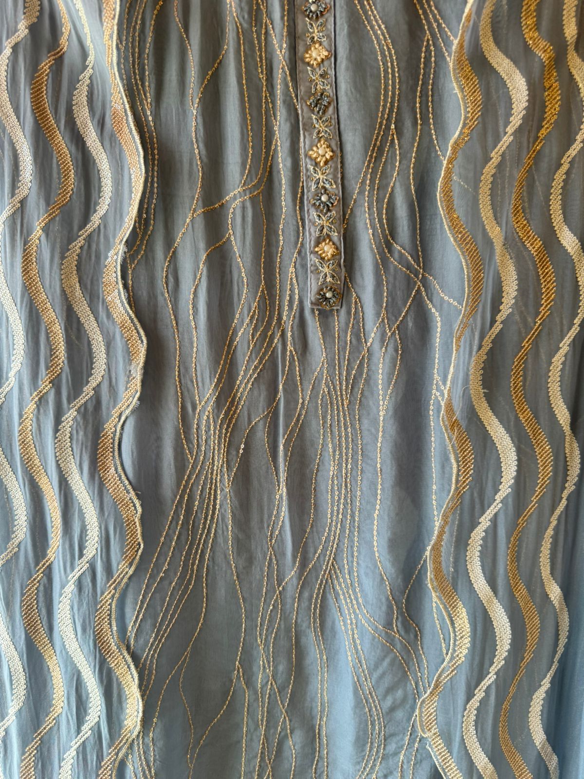 Soft organza Unstitched shirt with thread