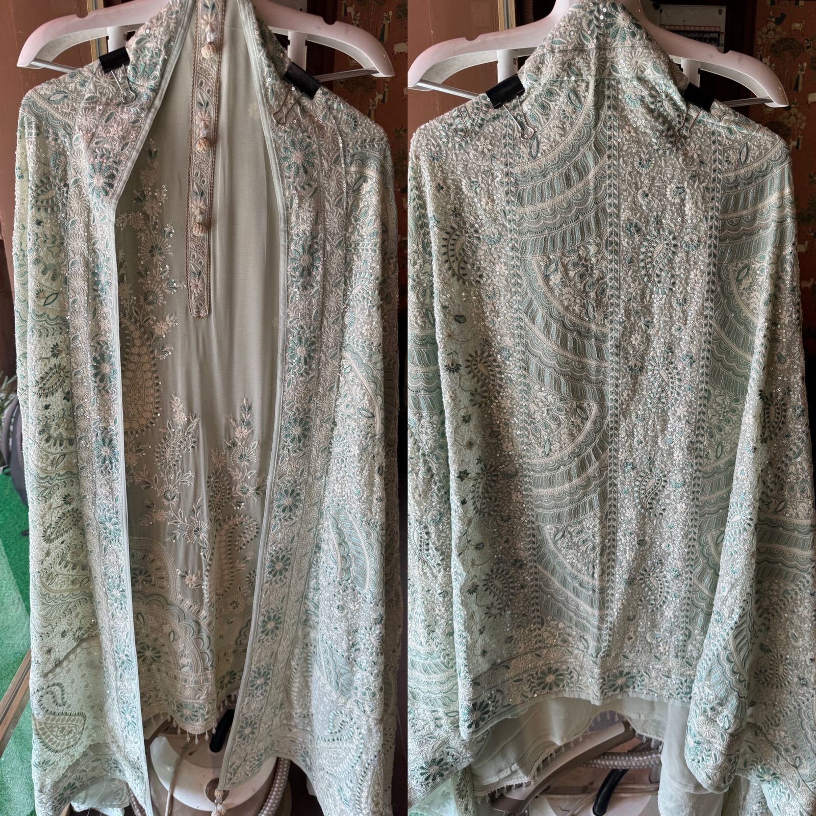 Pure Georgette Unstitched Shirt with thread embroidered