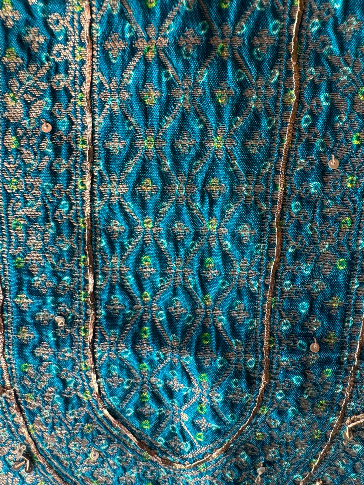 Pure Silk Unstitched shirts with bandhani print