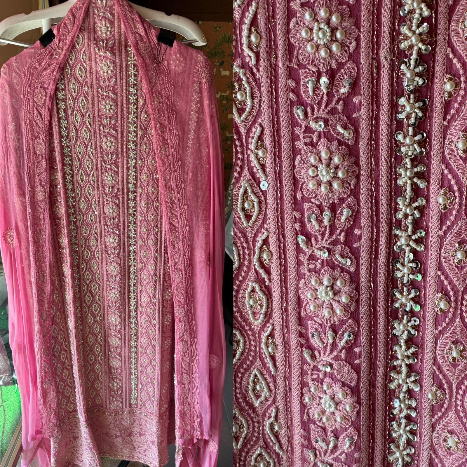 Pure Georgette Suits with Handwork done (Pearl work)