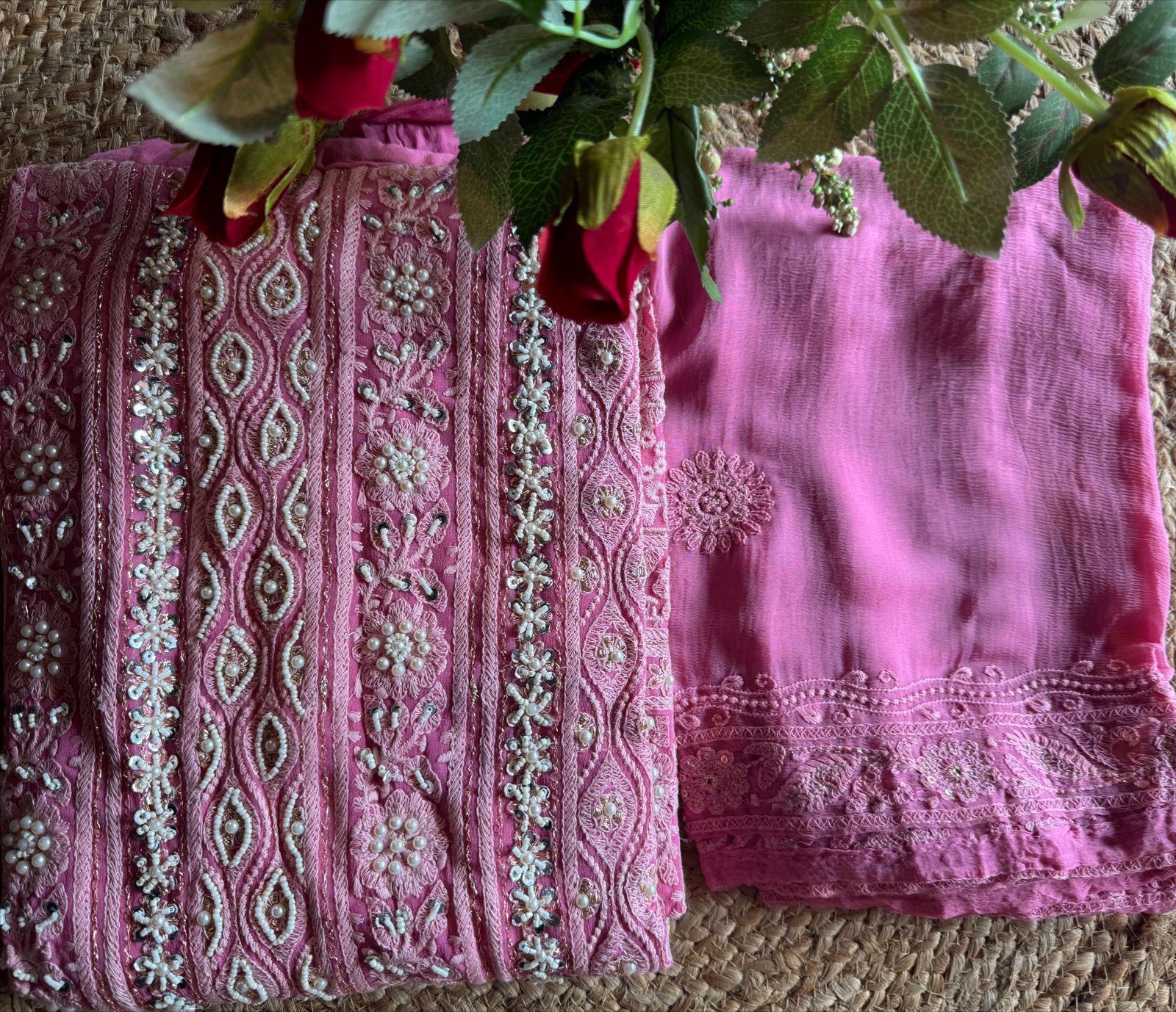 Pure Georgette Suits with Handwork done (Pearl work)