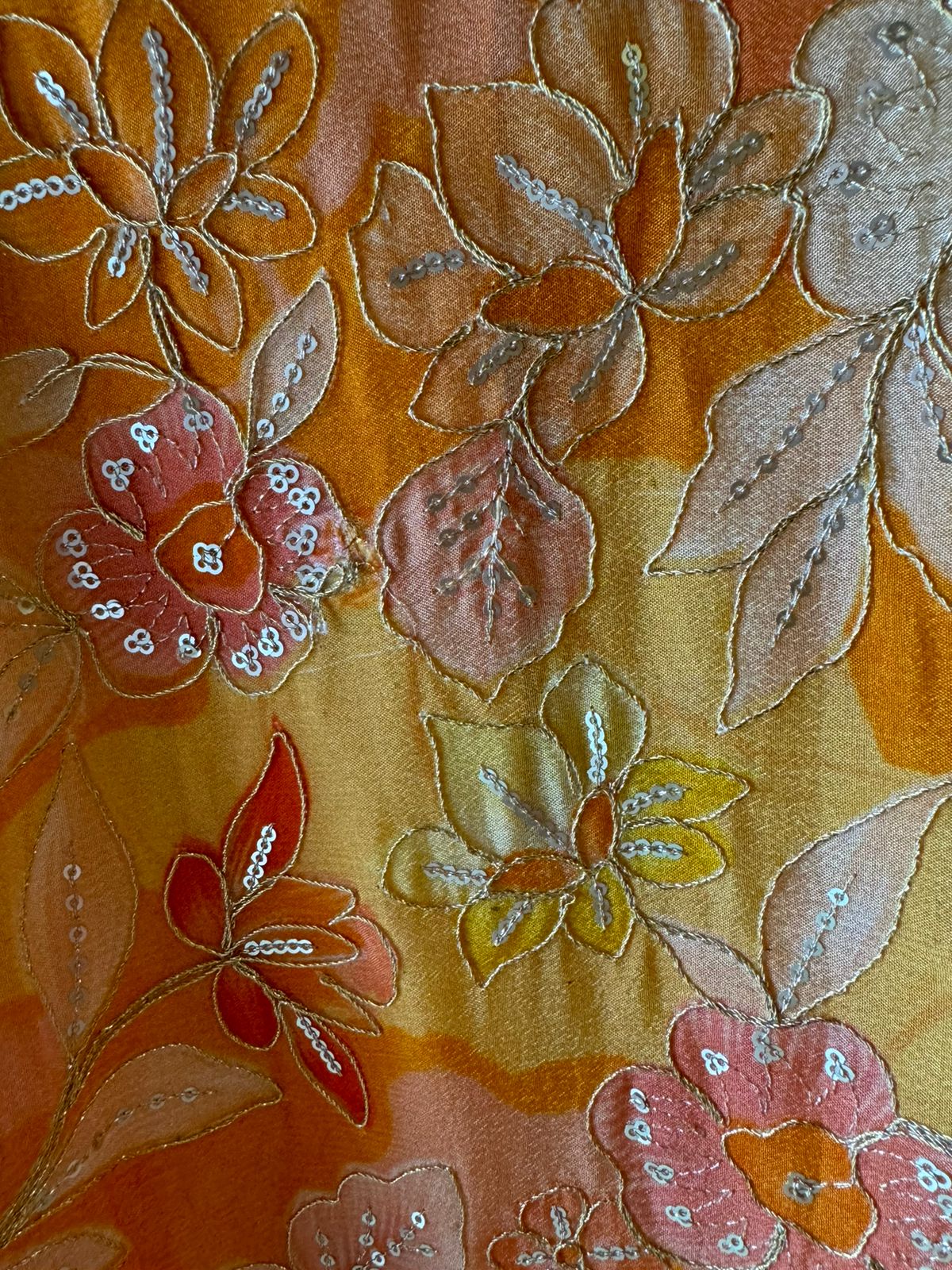 Pure Raw Silk Unstitched Kurta with beautiful nalki