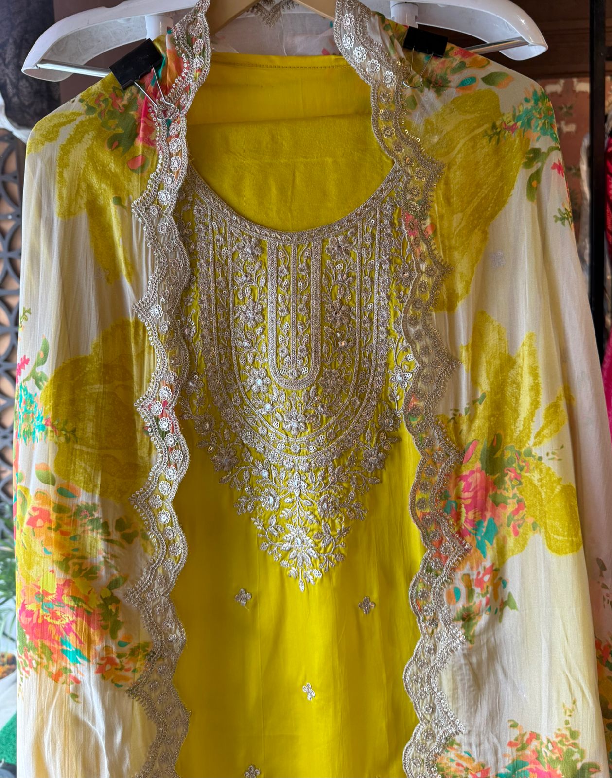 Pure satin silk unstitched shirt