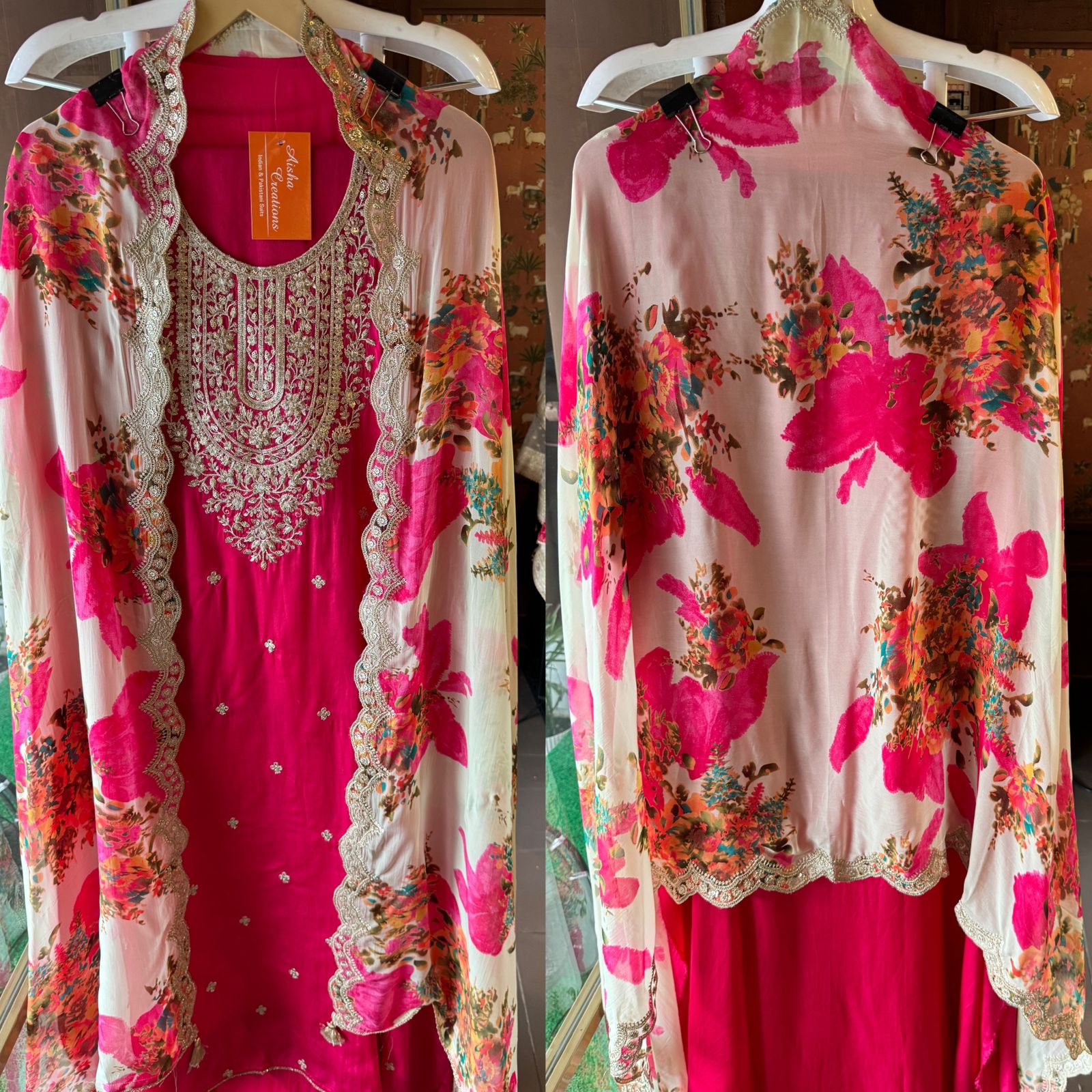 Pure satin silk unstitched shirt