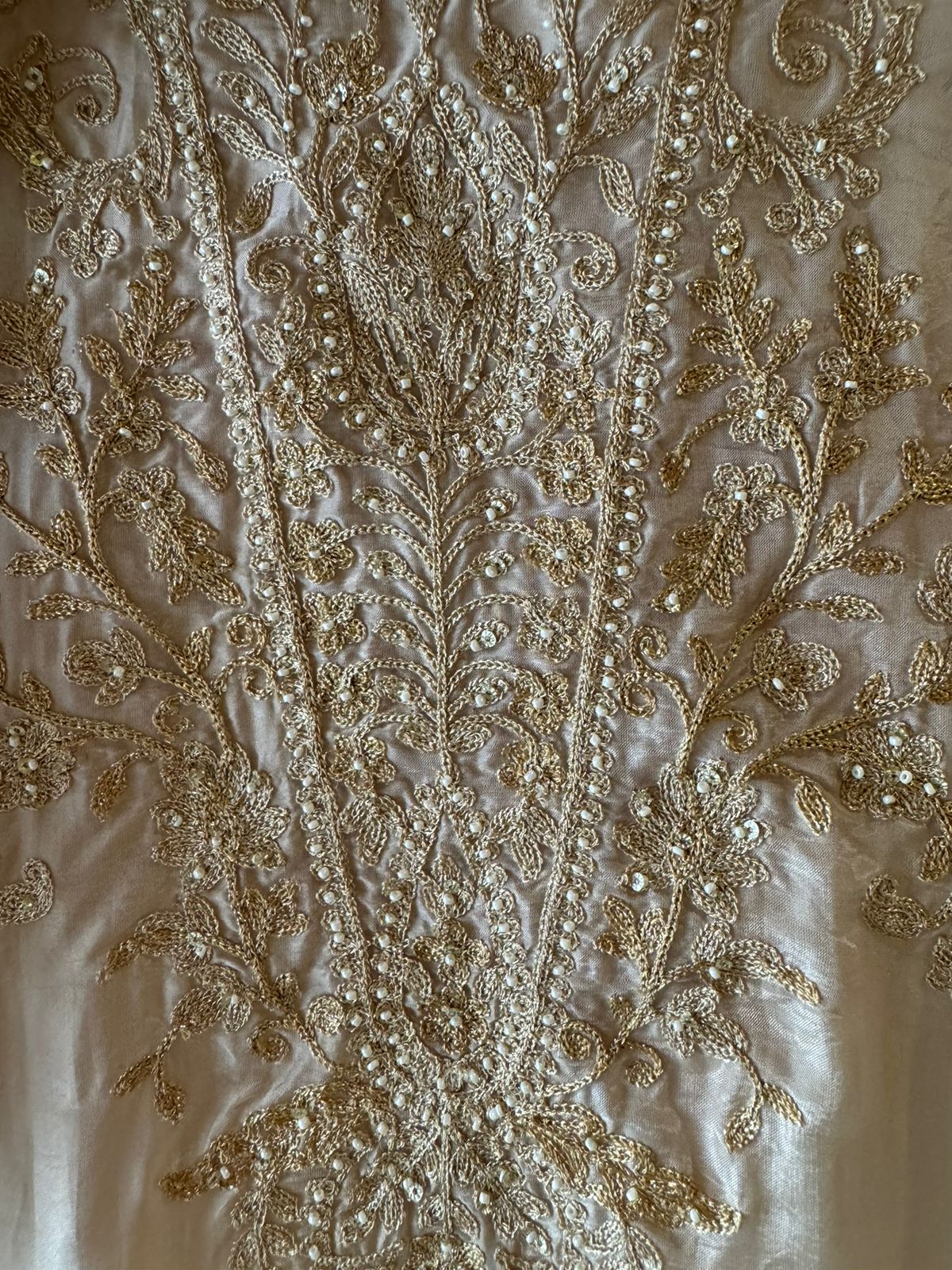 Soft organza tissue Unstitched Suit piece with Aari work