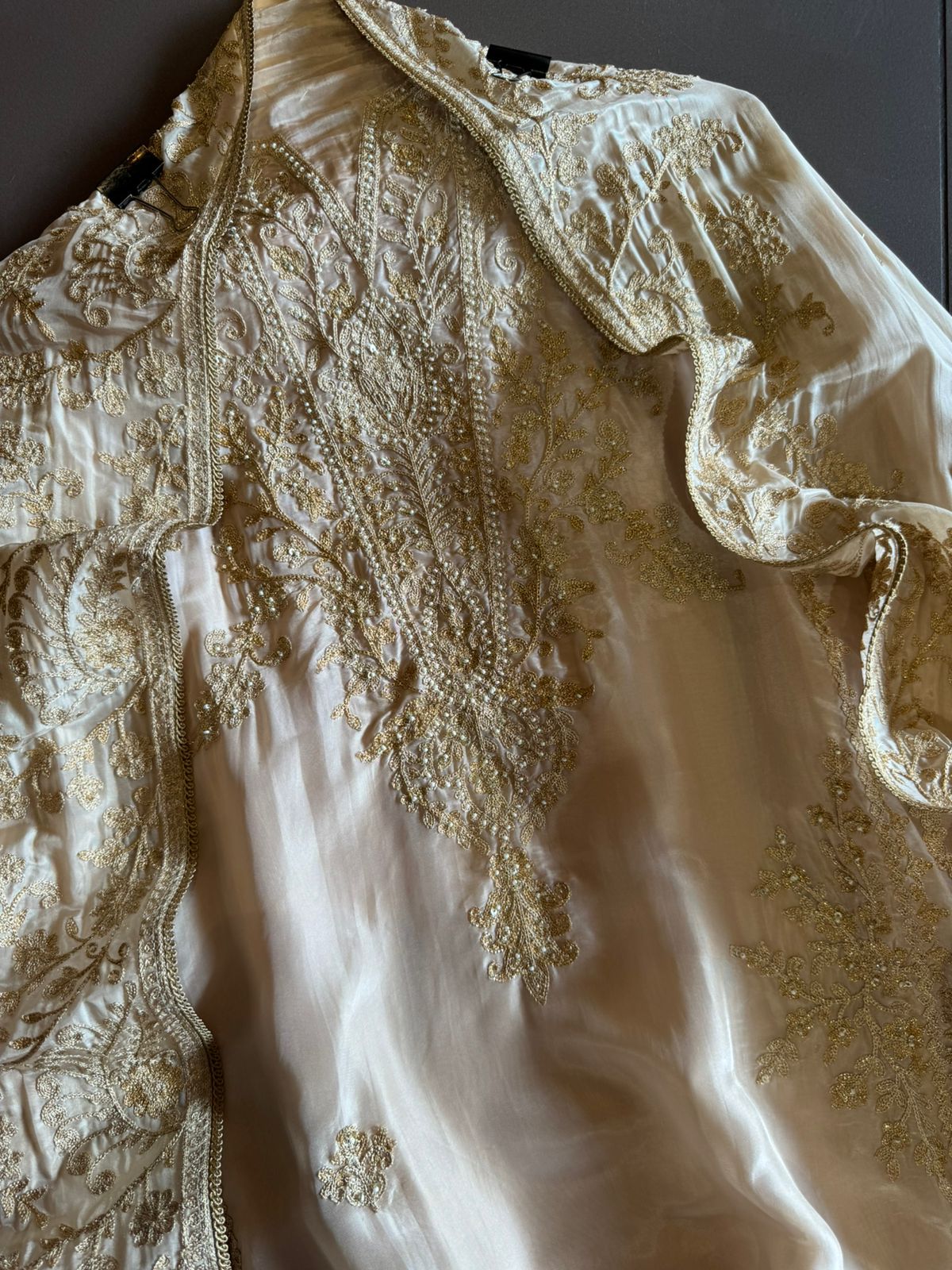 Soft organza tissue Unstitched Suit piece with Aari work